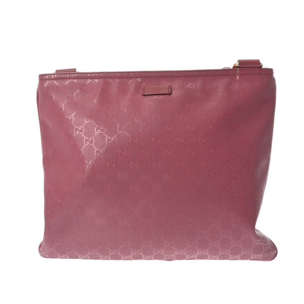 GUCCI GG Imprime Pink Leather Shoulder Bag